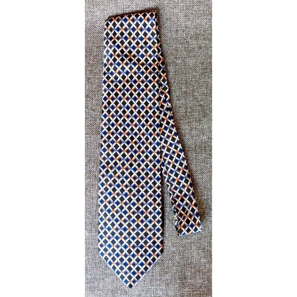 Tie 70s 80s 90s Y2K New Vintage Stanley Blacker Black Blue 3.25 Wide 57 Long